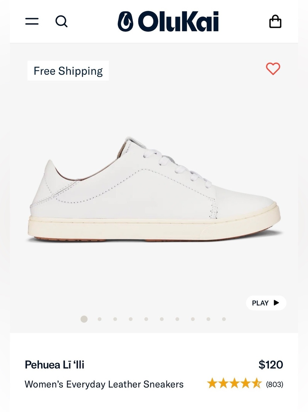 OluKai Pehuea Lī ‘Ili Women’s Everyday Leather Sneaker-convertible slip on/slide